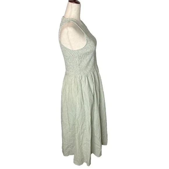 Madewell Womens $118 The Melody Smocked Midi Dress in Stripe Size XXS NP125 - Picture 6 of 9